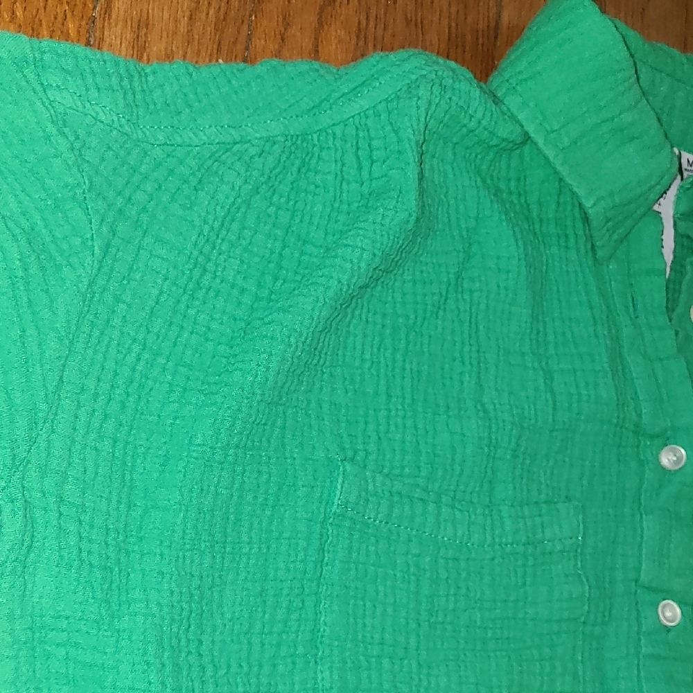 Grace+karma Vibrant Green Crop‎ Top with Textured Fabric Size M - Picture 5 of 7